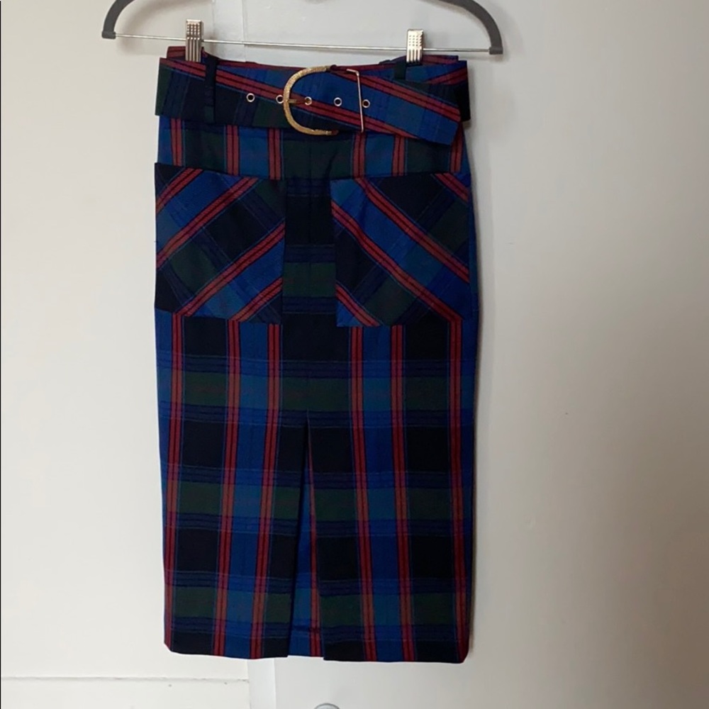 Zara plaid midi skirt